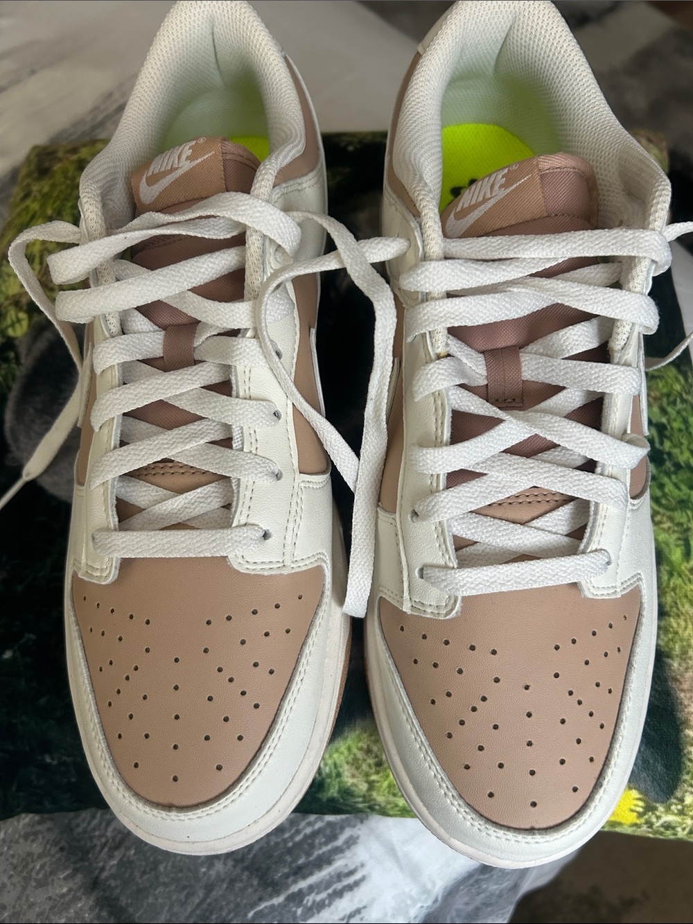 Nike Women’s Low-Top Sneakers in White and Light Brown